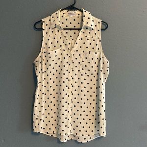 Express Black and White Polka Dot Blouse